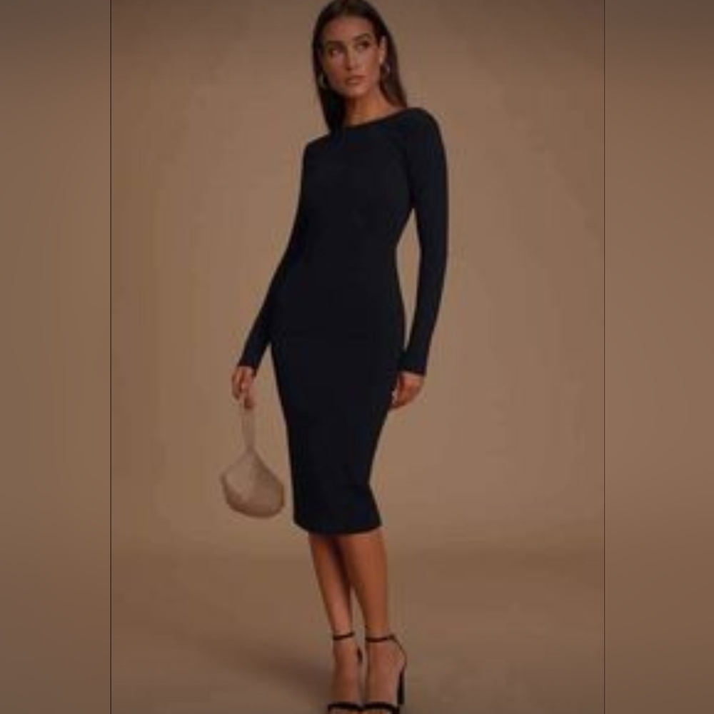 Lulus Va Va Voom Backless Long sleeve midi dress - XL